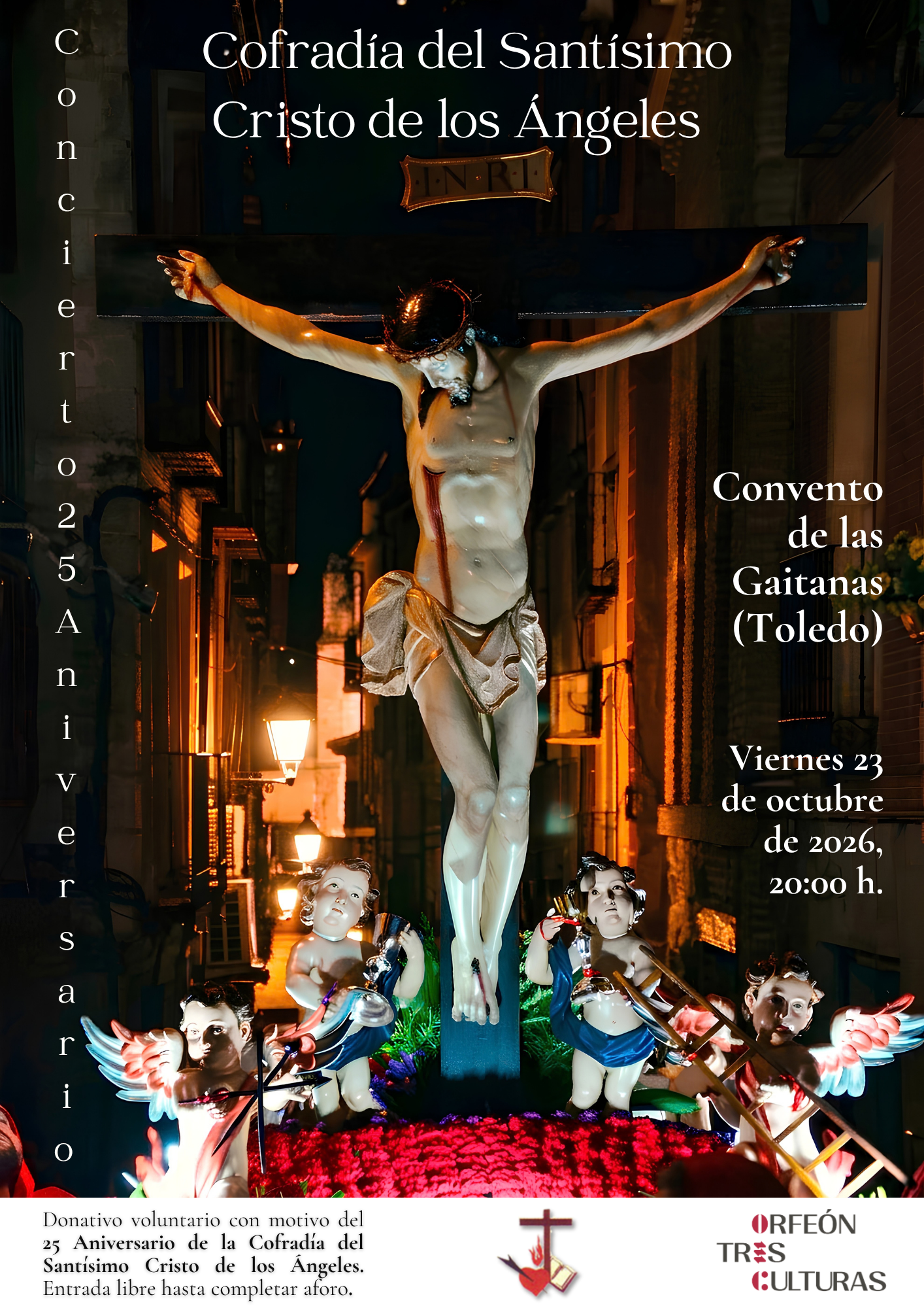 Cartel Concierto 25 Aniversario Cofradía del Santísimo Cristo de los Ángeles - Las Gaitanas
